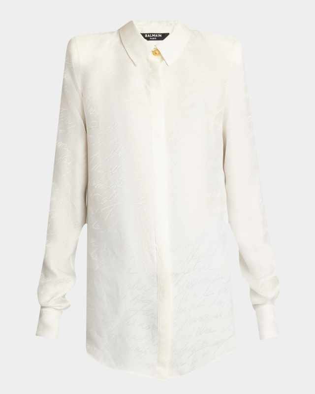 Love Letter Jacquard Strong-Shoulder Shirt